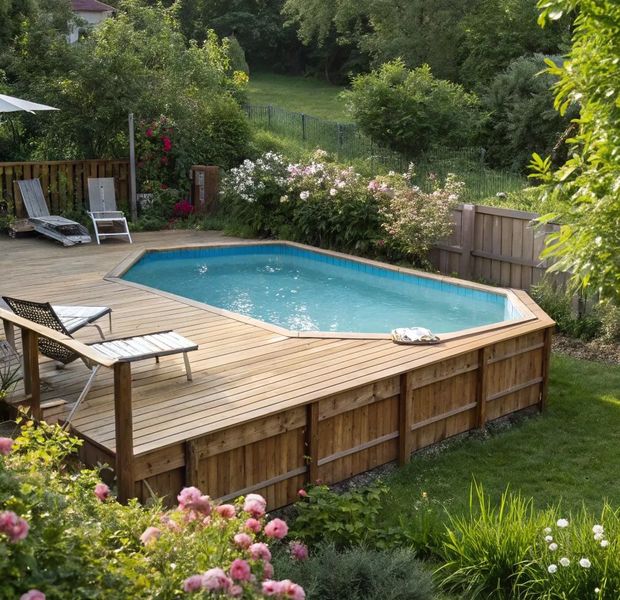 Tous les avantages d'une piscine en bois semi-enterrée